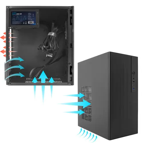 CAJA MATX M460 USB-C 3.2 GEN1 SGCC 0.8MM BASIC500GR 500W - Imagen 6