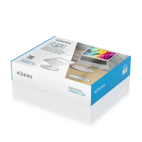 Soporte de Sobremesa XL Giratorio Ajustable para Portátil / Tablet 10-17, Plata - Imagen 7