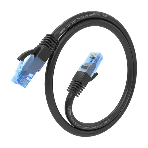 Cable De Red Latiguillo RJ45 Cat.6 UTP AWG26 CCA, Negro, 25 cm - Imagen 2