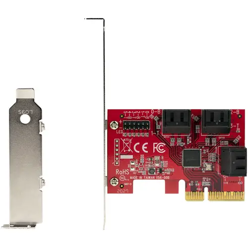 Tarjeta PCIe SATA - Tarjeta Controladora PCI Express de 6 Puertos SATA - 6Gbps - con Bracket de Perfil Bajo - con Conectores SATA Apilados - ASM1166 sin RAID - Imagen 2