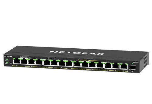 GS316EP-100PES switch Gestionado Gigabit Ethernet (10/100/1000) Energía sobre Ethernet (PoE) Negro - Imagen 3