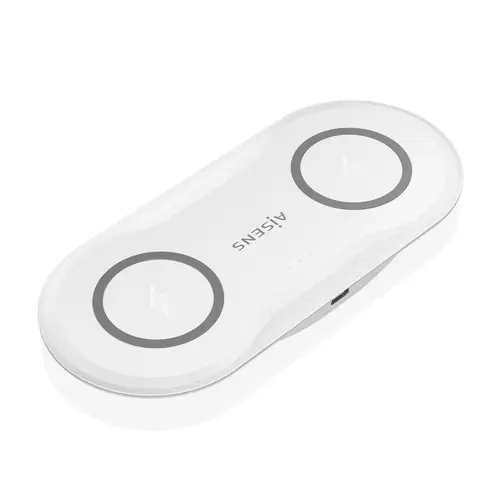 AISENS Cargador Inalambrico USB C 15W 2 en 1 Para Movil Auriculares  Blanco - Imagen 3