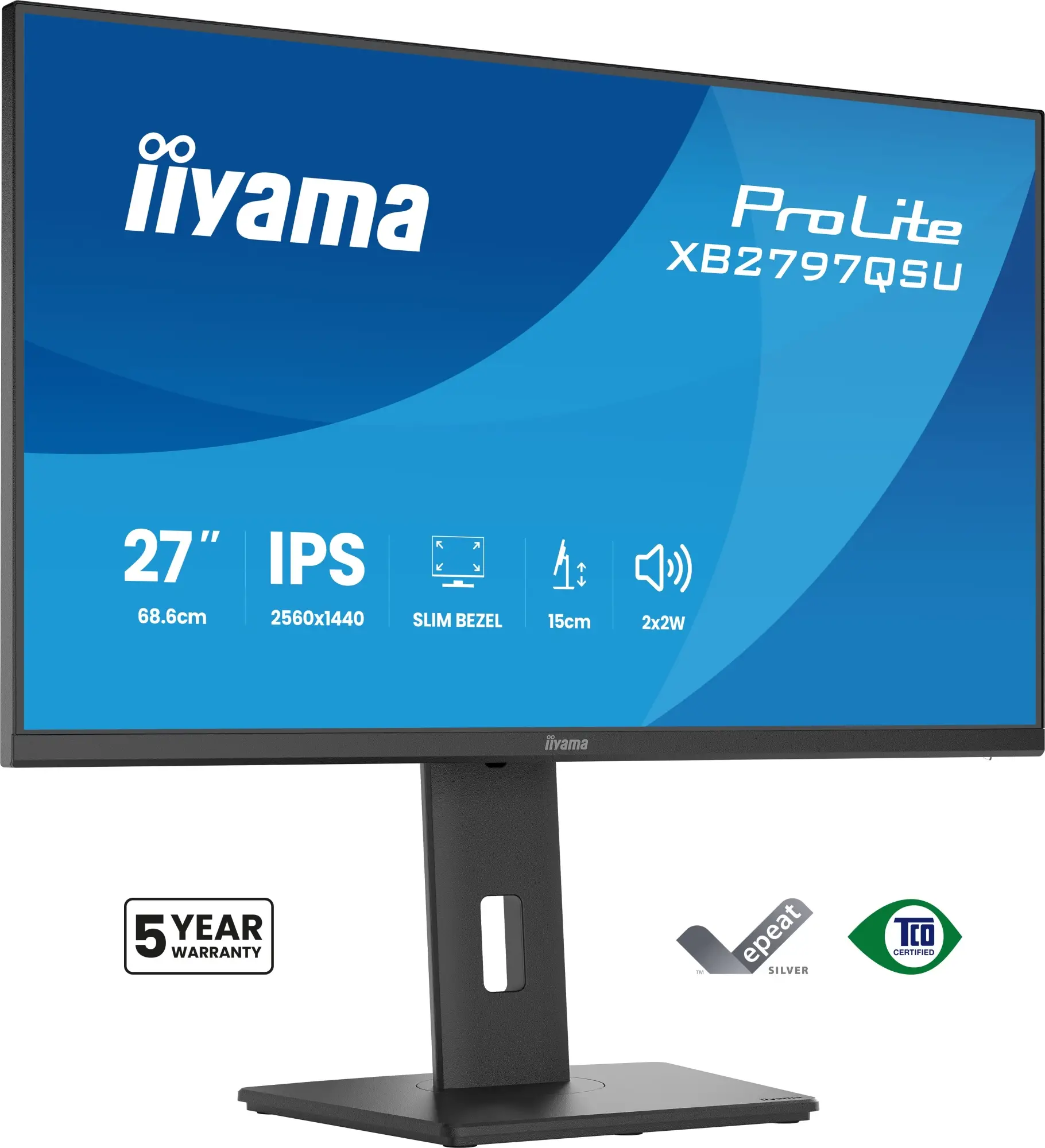 ProLite XB2797QSU-B1 pantalla para PC 68,6 cm (27") 2560 x 1440 Pixeles Quad HD LED Negro