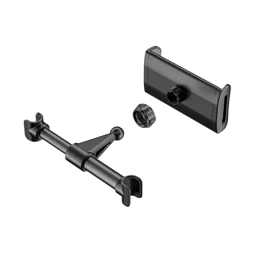 Soporte Coche Ajustable (1 Pivote) Para Reposacabezas Para Telefono / Tablet, Negro - Imagen 3