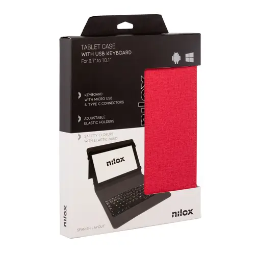 FUNDA TECLADO USB DE 9,7" A 10.5" ROJA - Imagen 11