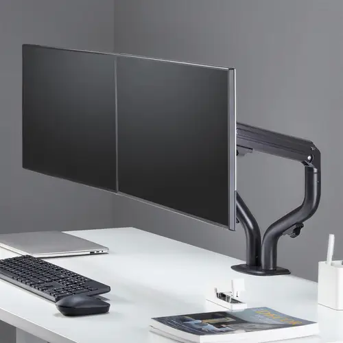 Soporte de Mesa ECO Contrapeso Giratorio e Inclinable para Monitor/TV 8Kg (3 Pivotes, 2 Brazos) de 17-32, Negro - Imagen 7