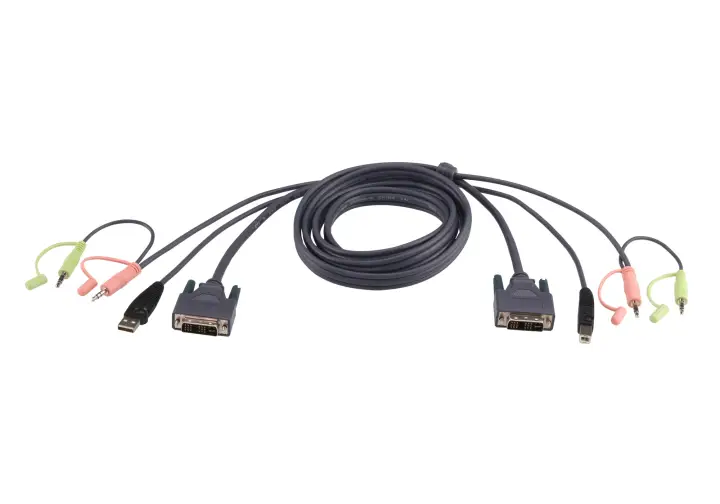 Cable KVM DVI-I single link USB de 3 m