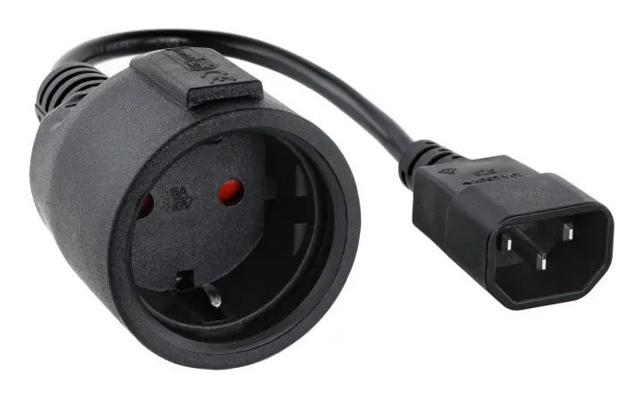 Cable Adaptador C14/M a CEE7/H, 16A, 50 cm