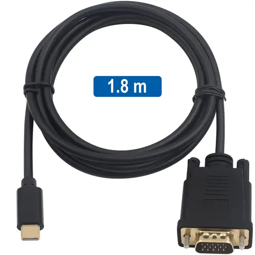 EC1052 adaptador de cable de vídeo 1,8 m USB Tipo C VGA (D-Sub) - Imagen 3