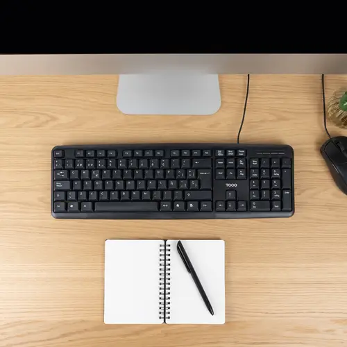 Teclado USB, 104 teclas, Negro - Imagen 4