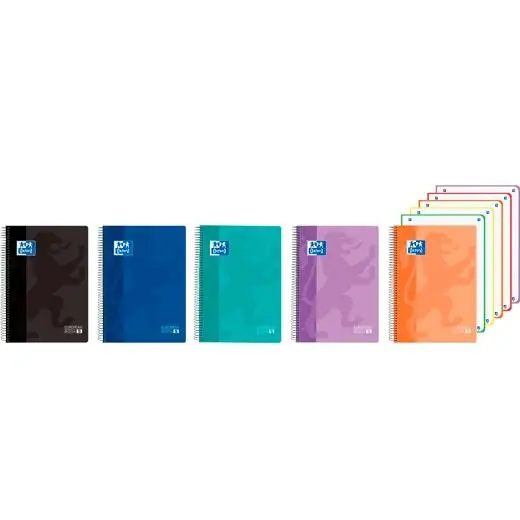 OXFORD CUADERNO EUROPEANBOOK 5 CLASSIC 120H A4+ 5X5 WRITE&ERASE T/PLÁSTICO C/SURTIDOS VIVOS - Pack de 5 unidades