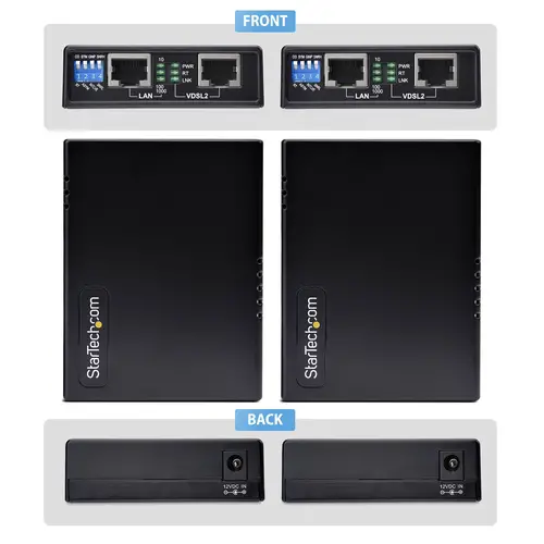 Juego Extensor de Ethernet VDSL2 por Cable de Par Sencillo - Hasta 1km - Alargador de Red Ethernet LAN por Cable RJ11/CAT5e/6 - Reemplaza 110VDSLEXTEU - TAA - Imagen 3