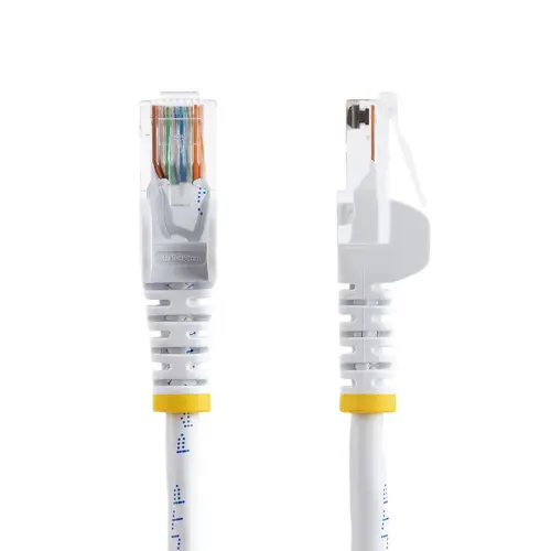 Cable de 1m Blanco de Red Fast Ethernet Cat5e RJ45 sin Enganche - Cable Patch Snagless - Imagen 2