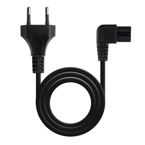 NANOCABLE CABLE ALIMENT. ACODADO CEE7/16/M-C7/H NEGRO 3.0 M