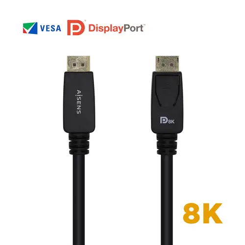 Cable Displayport Certificado V1.4 8k@60hz, DP/M-DP/M, Negro, 3.0m - Imagen 2