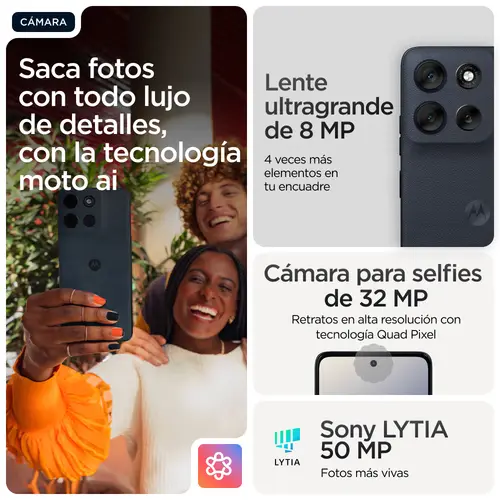 moto g56 5G 17,1 cm (6.72") Ranura híbrida Dual SIM Android 15 USB Tipo C 8 GB 512 GB 5200 mAh Negro - Imagen 14