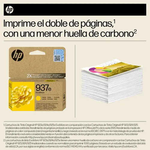 Cartucho de Tinta Original EvoMore 937e amarilla - Imagen 3
