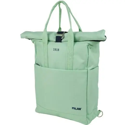 MILAN MOCHILA URBANA C/CIERRE SUPERIOR ENRROLLABLE 10L SERIE 1918 VERDE