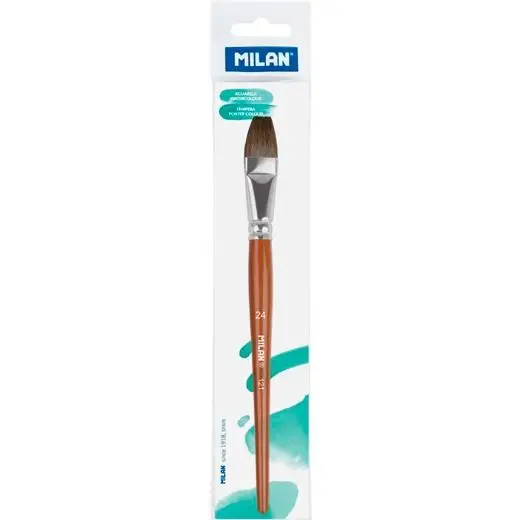 MILAN PINCEL ESCOLAR PLANO SERIE 121 Nº 24 EN BOLSITA C/COLGADOR..