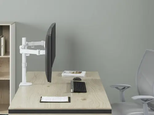 Soporte de escritorio articulado para dos monitores de 17«-32», blanco - Imagen 7