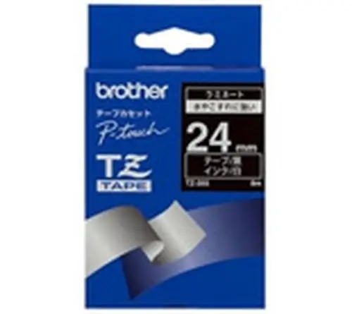 Gloss Laminated Labelling Tape - 24mm, White/Black cinta para impresora de etiquetas TZ - Imagen 1