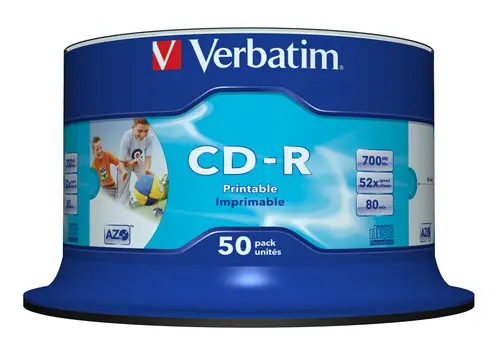 CD-R AZO Wide Inkjet Printable no ID 700 MB 52x 50 pieza(s) - Imagen 1