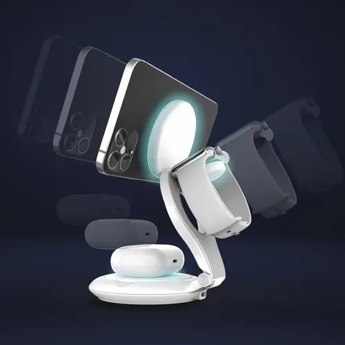 JUPW3415-N cargador de dispositivo móvil Reloj inteligente, Auriculares, Smartphone Blanco USB Cargador inalámbrico Carga rápida Interior - Imagen 6