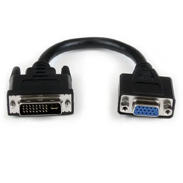 Adaptador Conversor de 20cm DVI-I a VGA - DVI-I Macho - HD15 Hemb..