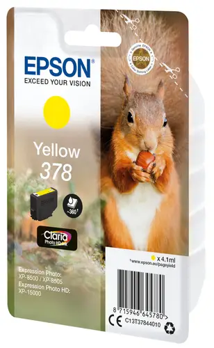 Squirrel Singlepack Yellow 378 Claria Photo HD Ink - Imagen 2