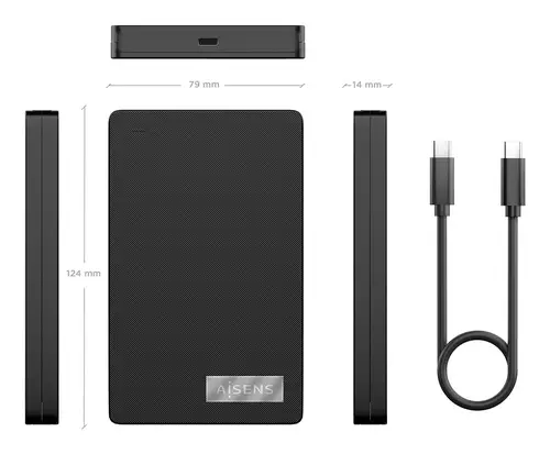 Caja Externa 2,5? 9.5mm SATA a USB-C USB3.1 Gen1, Negra - Imagen 8