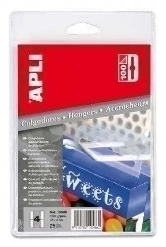 COLGADORES ADHESIVOS 34X48 PLAST. C/100