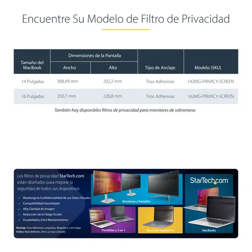 Filtro de Privacidad Dorado para MacBook Pro 21/23 de 16in - con Privacidad Mejorada - Protector de Pantalla de Doble Cara - +/- 30 Grados - Imagen 12