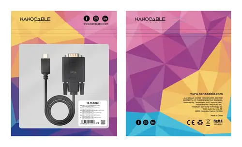 Cable Conversor USB-C/M a VGA/M, 1.8 m, Negro - Imagen 7