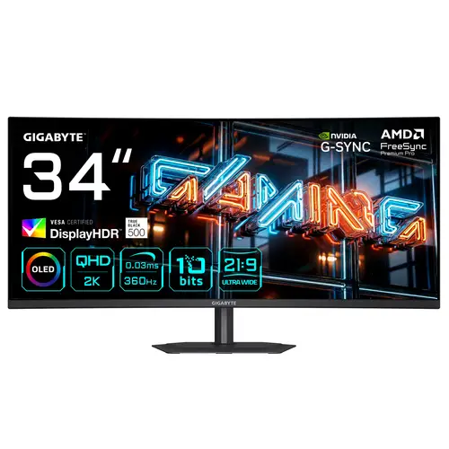 MO34WQC36 Monitor Gaming Curvo 34 WQHD - 3440 x 1440, 360Hz, 0.03ms, KVM, 300 cd/m², FreeSync Premium Pro, DisplayHDR True Black 500, HDMI 2.1, DisplayPort 2.1 - Imagen 1