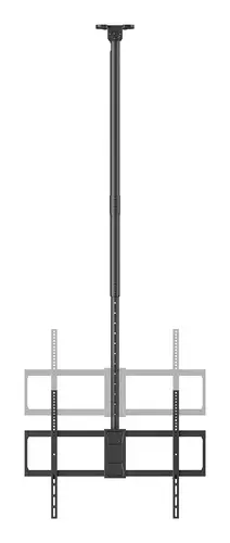 Soporte de techo pro giratorio, inclinable, extensible y nivelable para monitor/TV 80kg de 50-100, Negro - Imagen 2