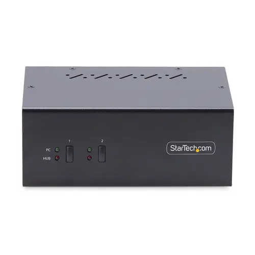 Switch KVM de 2 Puertos DisplayPort para 2 Monitores - Conmutador KVM 4K60Hz - Hub Ladrón 2x USB 5Gb - Hub 2x USB 2.0 - Teclas de Acceso o Botones Selectores - TAA - ESD Nivel 3 - Imagen 3
