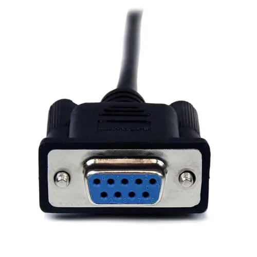 Cable 2m Módem Nulo Null Serie Serial DB9 Hembra a Macho - Negro - Imagen 3
