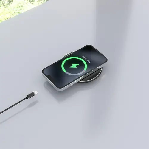 Cargador Inalambrico USB-C 15W Para Movil, Negro - Imagen 6
