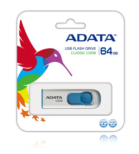 64GB C008 unidad flash USB USB tipo A 2.0 Azul, Blanco - Imagen 2