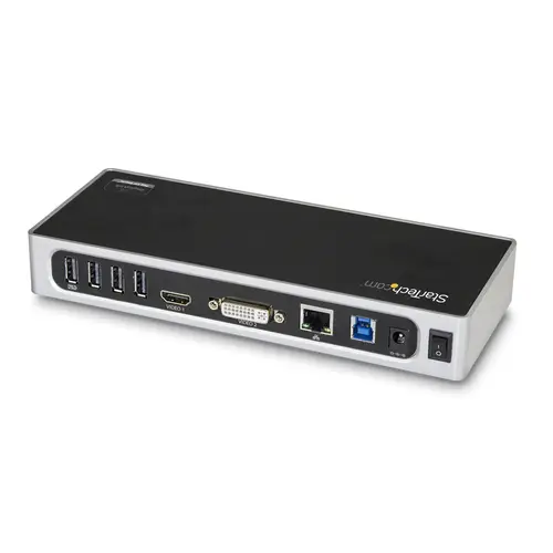 Replicador de Puertos USB 3.0 - Docking Station de Portátil para Dos Pantallas con Vídeo HDMI & DVI/VGA - Ladrón Hub de 6 Puertos USB 3.1 Gen 1 5Gbps, GbE y Audio - Dock Universal Tipo A - Win Mac - Imagen 2