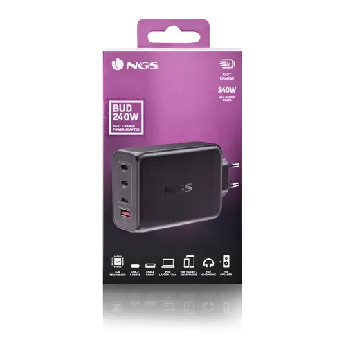 BUD 240W Universal Negro Corriente alterna Carga rápida Interior - Imagen 6