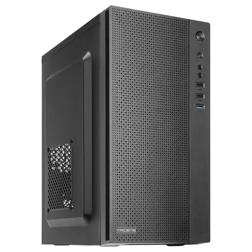 AC5, Caja Ordenador Compacta Micro ATX, Frontal Malla Refrigeración, USB 3.0, Negro - Imagen 1