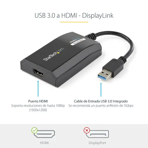Adaptador USB 3.0 HDMI - Certificado con DisplayLink - 1920x1200 - Imagen 7