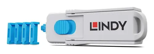 40320 bloqueador de puerto Bloqueador de puerto + clave HDMI Azul, Gris Acrilonitrilo butadieno estireno (ABS) 1 pieza(s) - Imagen 1