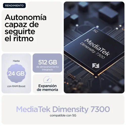 moto g86 power 5G 16,9 cm (6.67") SIM doble Android 15 USB Tipo C 8 GB 512 GB 6720 mAh Lila - Imagen 20