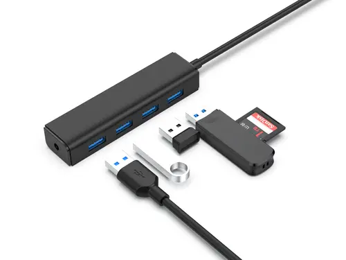 C4PUSB3 hub de interfaz USB 3.2 Gen 1 (3.1 Gen 1) Type-A 5000 Mbit/s Negro - Imagen 3