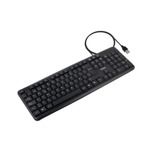 Teclado USB, 104 teclas, Negro - Imagen 1