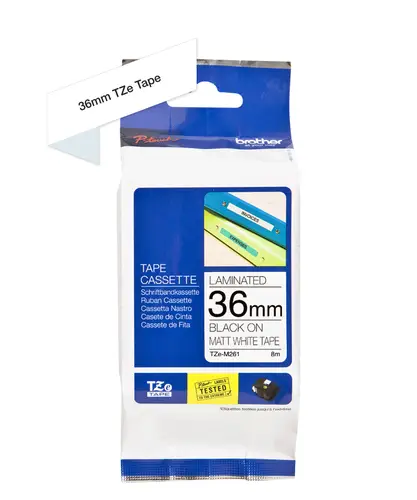TZE-M261 cinta para impresora de etiquetas Negro sobre blanco - Imagen 3