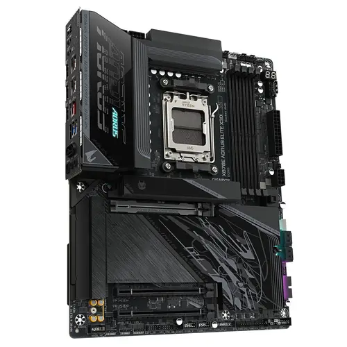X870E AORUS ELITE X3D Placa Base  Compatible con procesadores AMD Ryzen 9000, VRM digital de 16+2+2 fases, hasta 9000 Hz DDR5 (OC), 2 x PCIe 5.0 + 2 x PCIe 4.0, Wi-Fi 7, LAN 5 GbE, USB 4 - Imagen 3