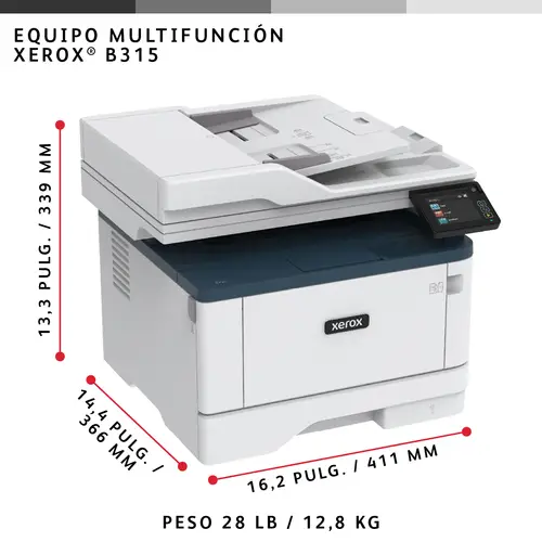 B315 A4 40 ppm Inalámbrica a doble cara Copia/impresión/escaneado/fax PS3 PCL5e/6 2 bandejas 350 hojas - Imagen 11